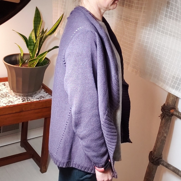 Soft Surroundings purple knit cardigan - Picture 6 of 6